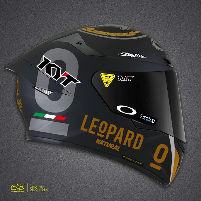 Sale Stiker / Sticker Helm Kyt Full Set Gold Leopard - Dalla Porta 2 Termurah