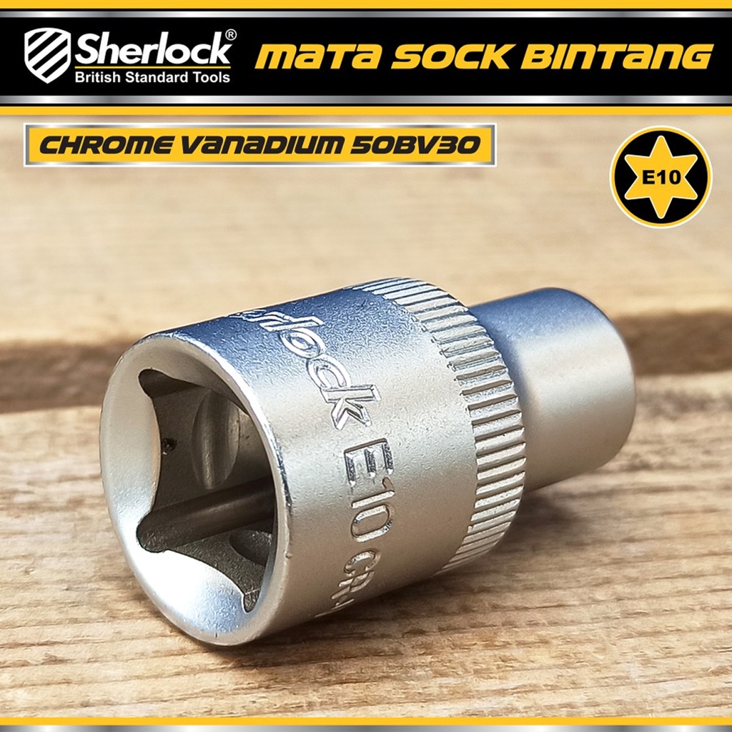 Kunci Shock Bintang Sok E10 - E24 Sherlock 1/2 inch Drive Star Socket