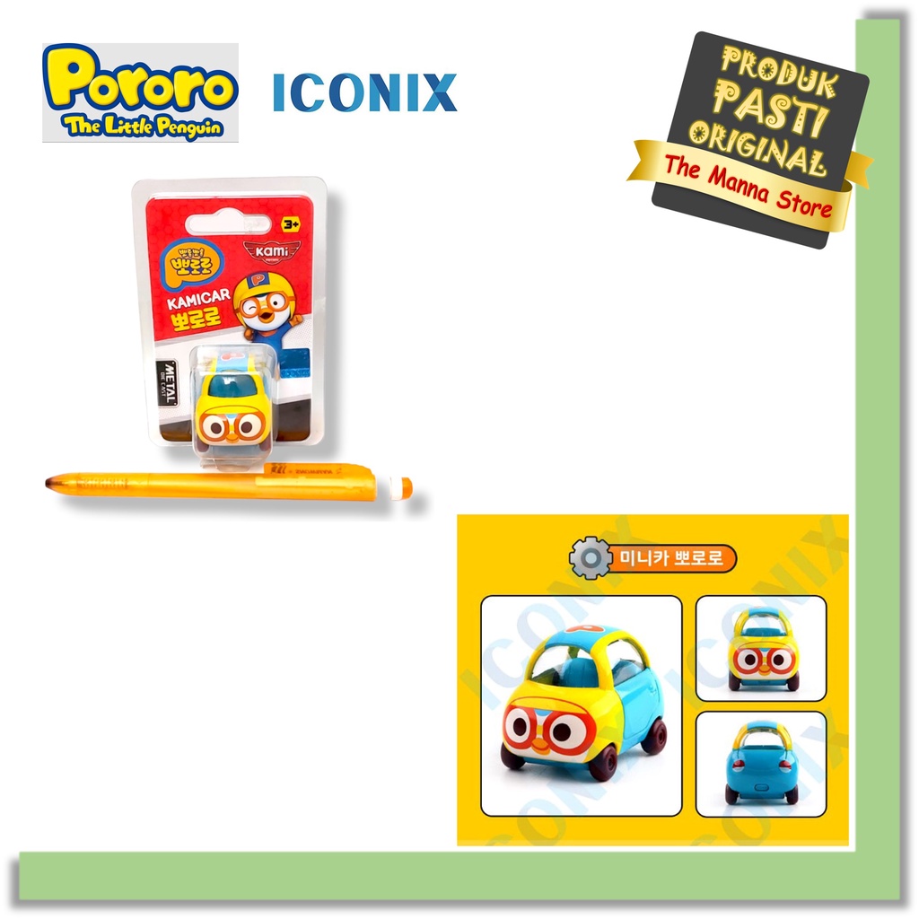 Iconix Pororo the Little Penguin Kamicar Pororo Korean Toys Animation Mainan Anak Metal Diecast