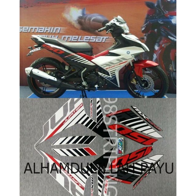 STIKER STRIPING LIS STANDAR ORI YAMAHA JUPITER MX KING PUTIH TAHUN 2015 POLET