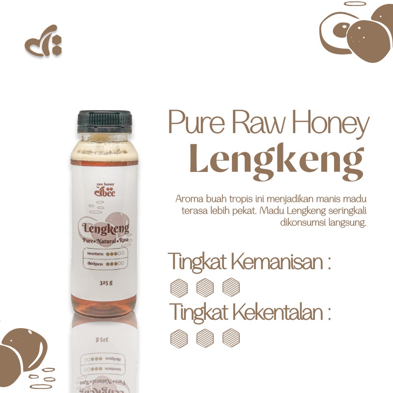 

Raw Honey by dBee - Nektar LENGKENG 325gr (250 ml) - Madu Mentah Murni Asli - 100% Raw Murni