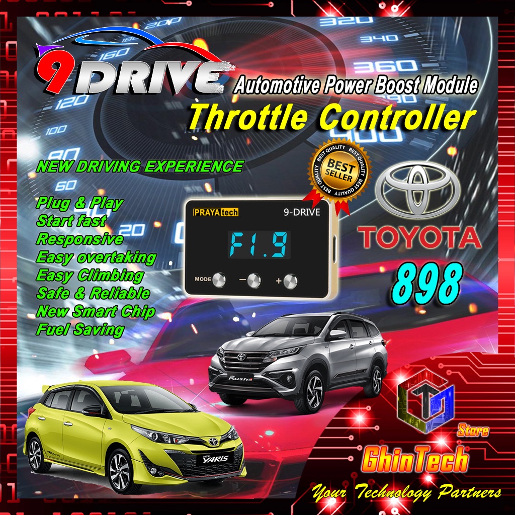 PRAYATECH 9 DRIVE 898 THROTTLE CONTROLLER PIGGYBACK DAIHATSU 898 REMAP ECU XENIA SIGRA TERIOS