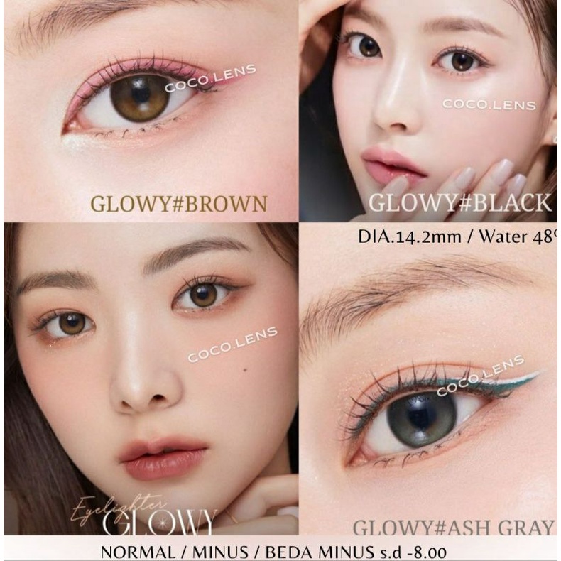 Soflens Eyelighter Glowy Brown Black Gray Normal Minus MADE IN KOREA