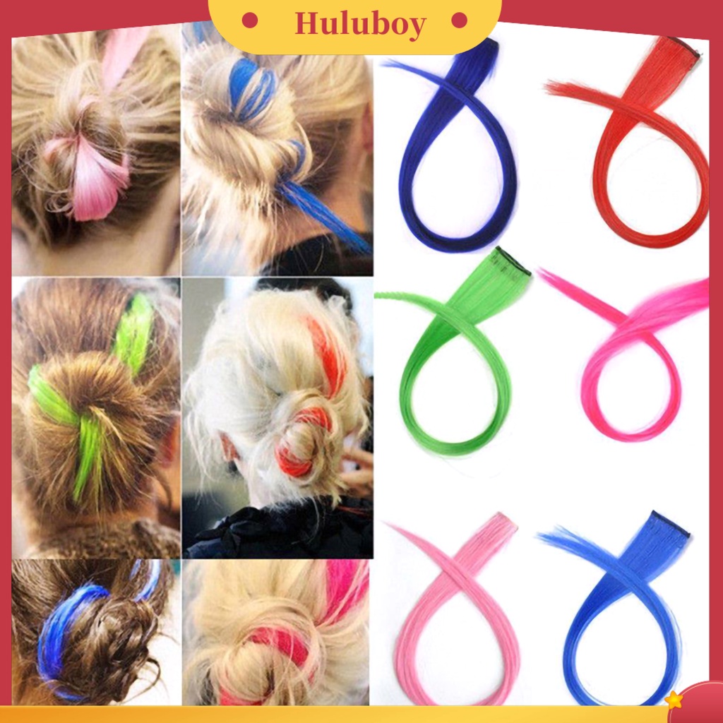 Wig Rambut Extension Model Panjang Tahan Panas Warna-Warni Untuk Wanita