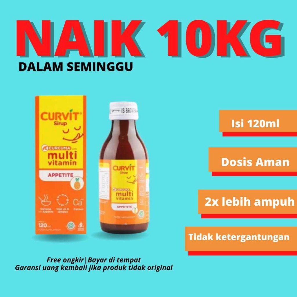 [m2] curvit cl emulsion plus obat penggemuk badan farmasi 120ml dan vitamin penambah berat badan  an