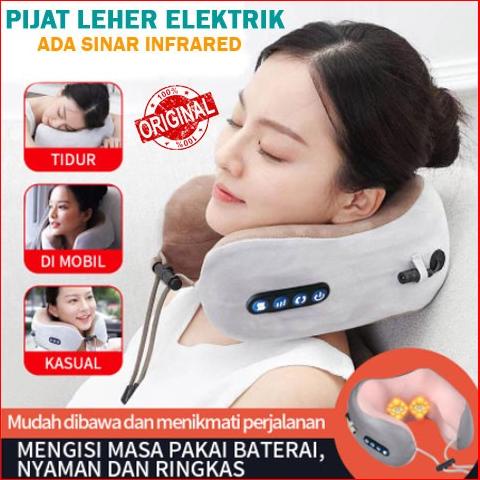 Alat Pijat Leher Elektrik Getar Portable Bantal Terapi Leher ORIGINAL