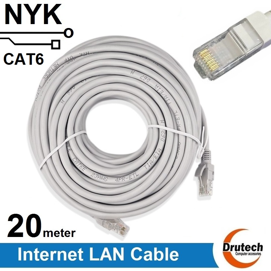 Jual NYK Kabel Lan UTP Cat6E 20m / / Cable 20 meter