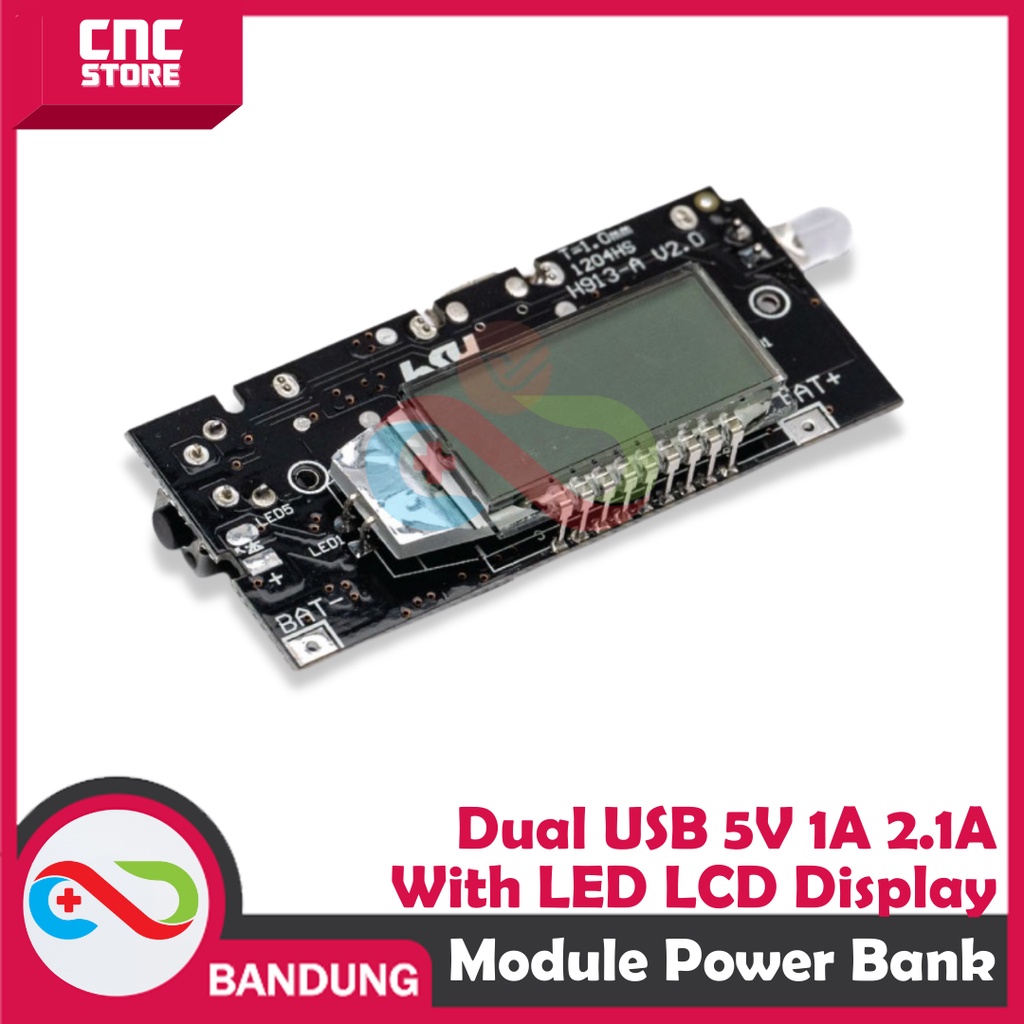 DUAL USB 5V 1A 2.1A MOBILE POWER BANK 18650 MODULE LED LCD DISPLAY