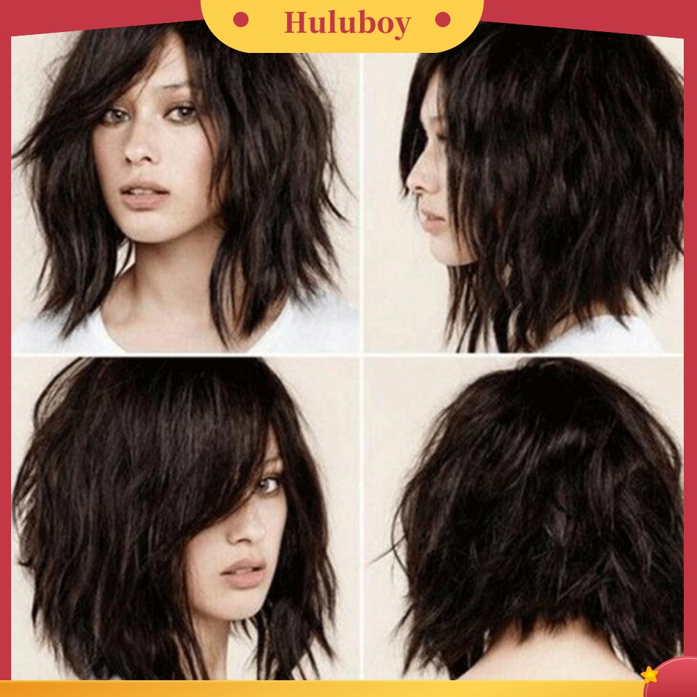 Wig Rambut Pendek Gelombang Bahan Serat Sintetis Untuk Wanita