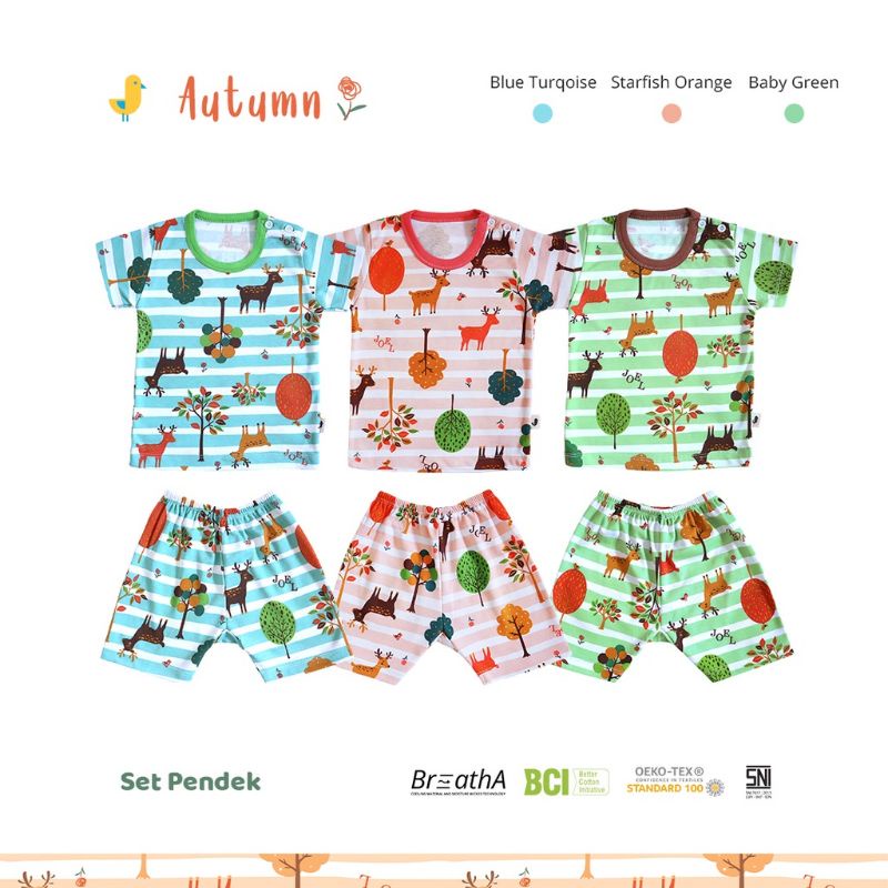 Setelan baju anak lengan pendek SNI PREMIUM JOEL set baju bayi celana pendek oblong piyama baju harian kancing pundak