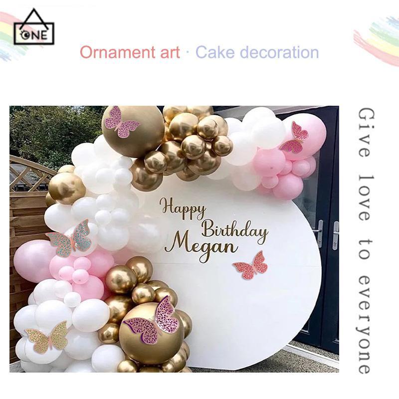 COD❤️Cake Topper Kue Kertas Lapisan Ganda Kupu-kupu Set Dekorasi Dekorasi Ornamen Ulang Tahun-A.one