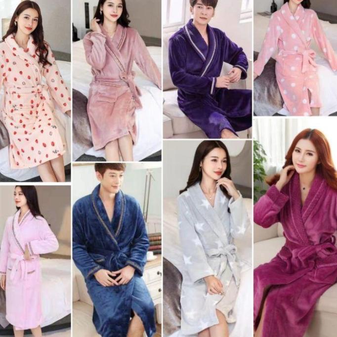 Kimono Handuk Wanita & Pria Dewasa Jubah Handuk Bathrobe Import Tebal
