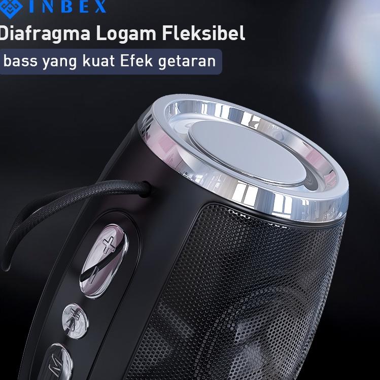 Idx4X8j 【NEW】INBEX Speaker Bluetooth Bass S4 Super Bass Mini Stereo Hi-Fi Sound Portable Portable Wi