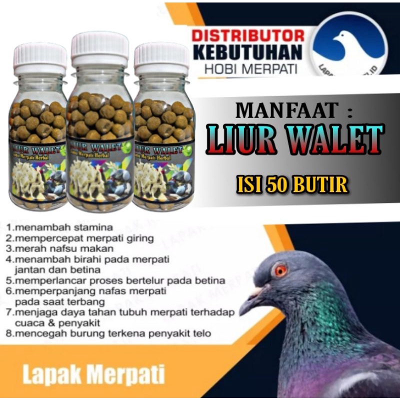 LIUR WALET isi 120 butir jamu merpati kolong tinggi raja pukul manuver setut door losdor btf ina blo