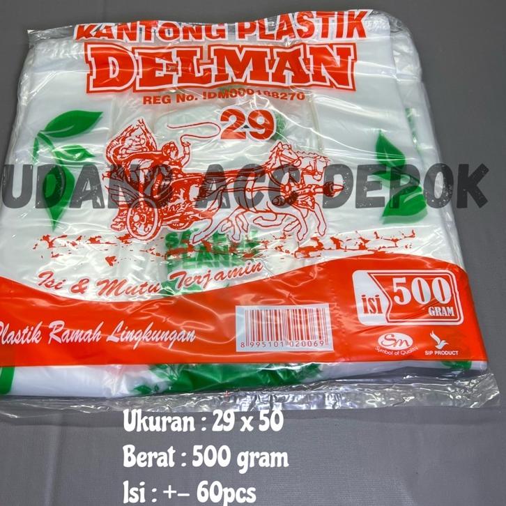 [CODEYR16] Kantong Plastik TRANSPARAN Belanja Ramah Lingkungan Delman 500gram [WG7]