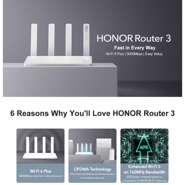 HUAWEI HONOR ROUTER 3 MESH Dual-Core WIFI 6+ 3000Mbps XD20