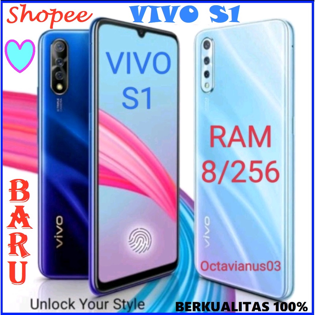 Hp VIVO S1 ORI RAM 8/256GB [Layar Super AMOLED Full HD+ 6,38inci. Baterai 4500mAh 18W. Camera 32MP] BARU FULLSET GARANSI 1TAHUN