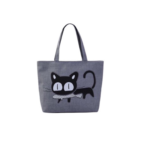 Tas Totebag Wanita Motif Kucing Aesthetic Sr251