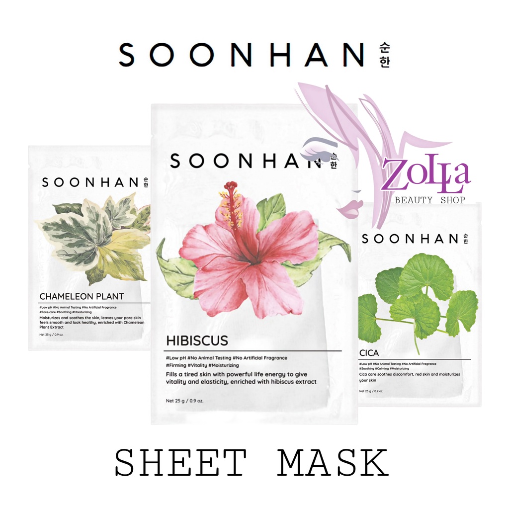 SOONHAN SHEET MASK KOREA - BPOM - MASKER WAJAH SOONHAN ORIGINAL MURAH