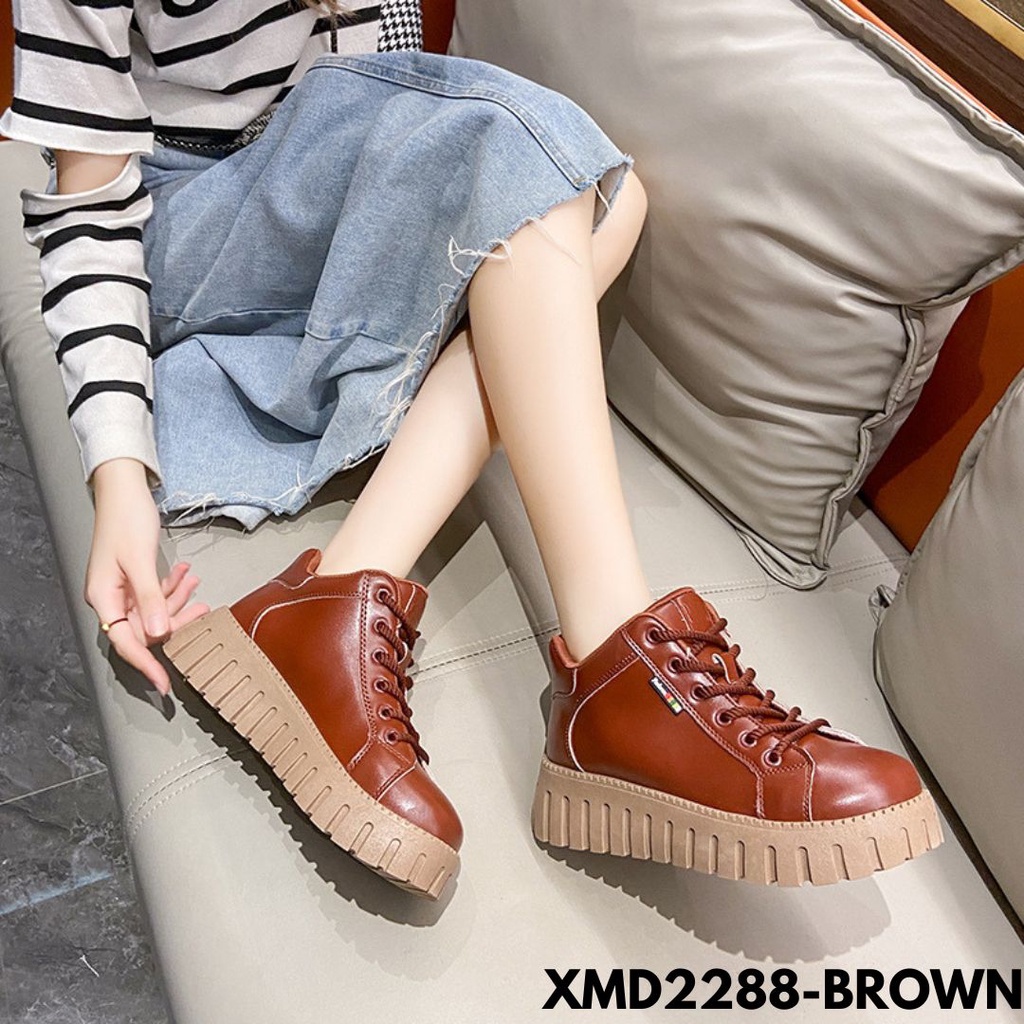 SEPATU SNEAKERS WANITA MODEL BOOTS KECE INSOLE NYAMAN LUAR KEREN BAHAN PU IMPORT MD2288