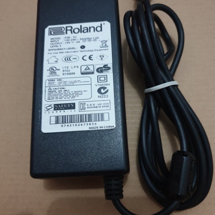 Adaptor Kabel Keyboard Roland Psb-1U 9V 2A Bagus New