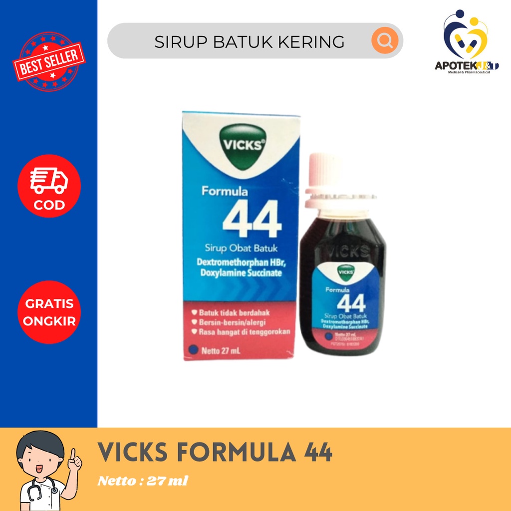 VICKS FORMULA 44 DEWASA ALL / 27 ML / 54 ML / 100ML / SIRUP BATUK