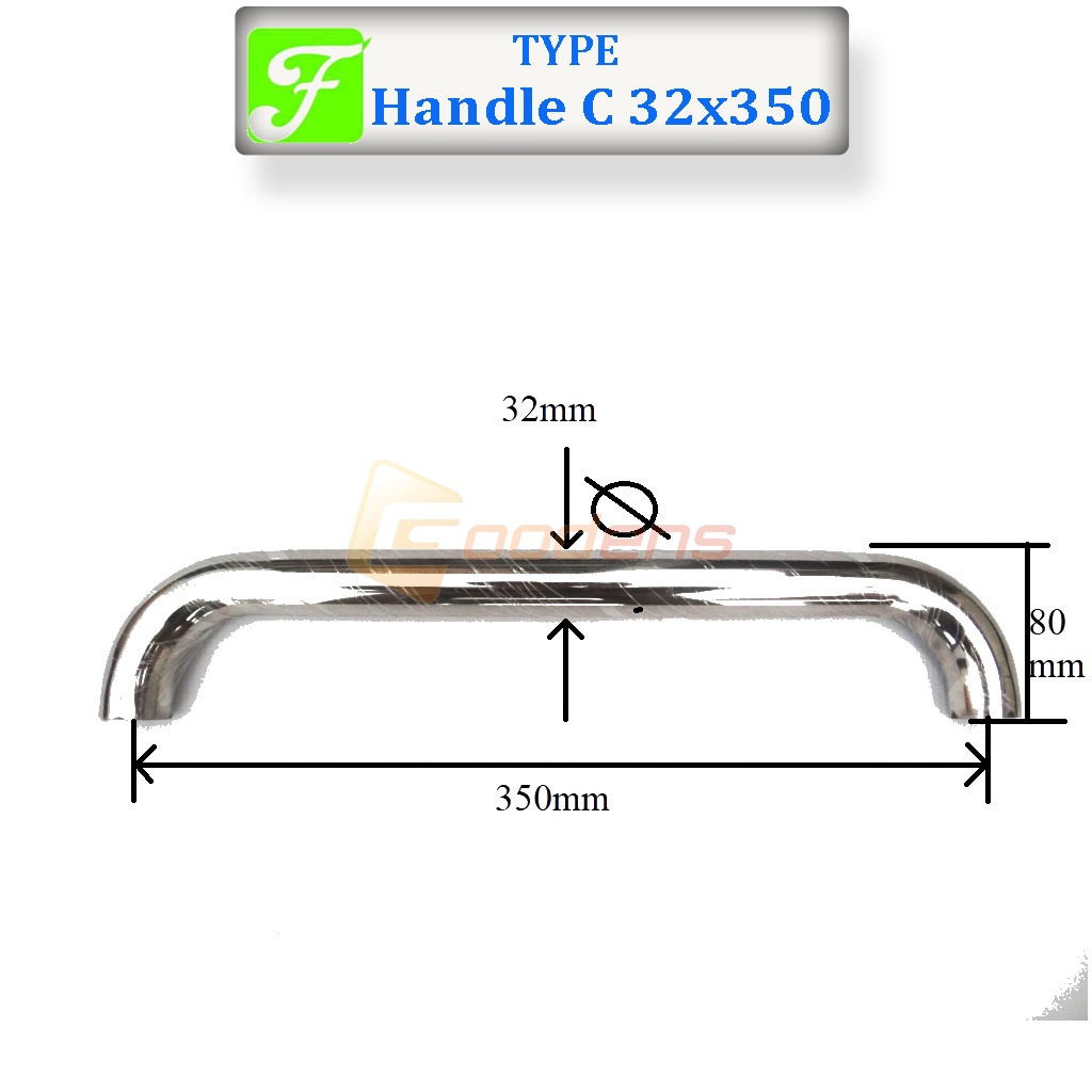 C32x350 Handle Pintu Kaca Tarikan Pintu