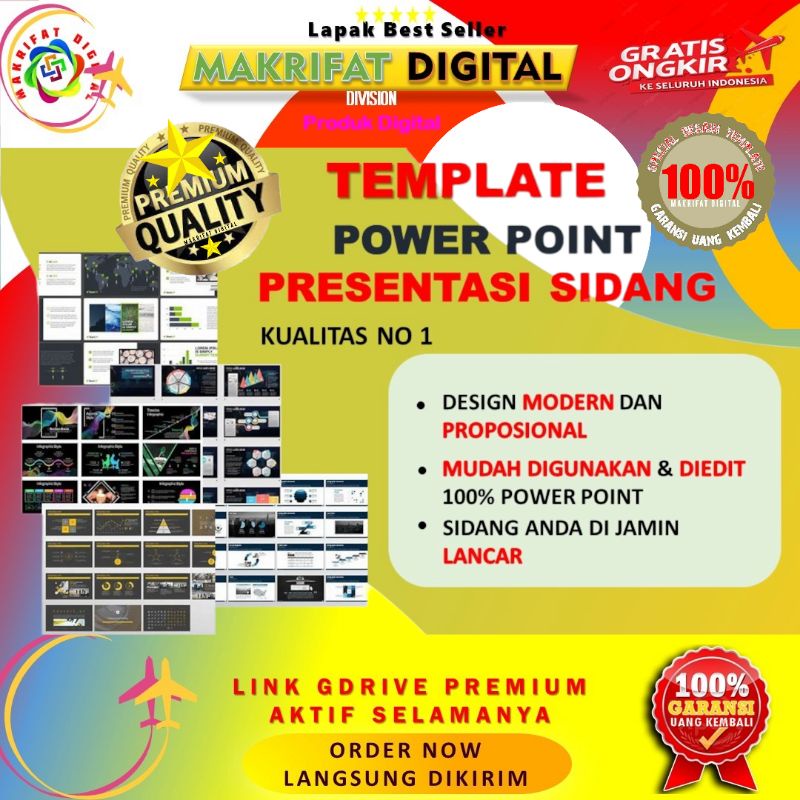 Jual Template Ppt Tema Presentasi Sidang Kualitas No 1 Minimalis Editable Gdrive Premium Aktif 8117