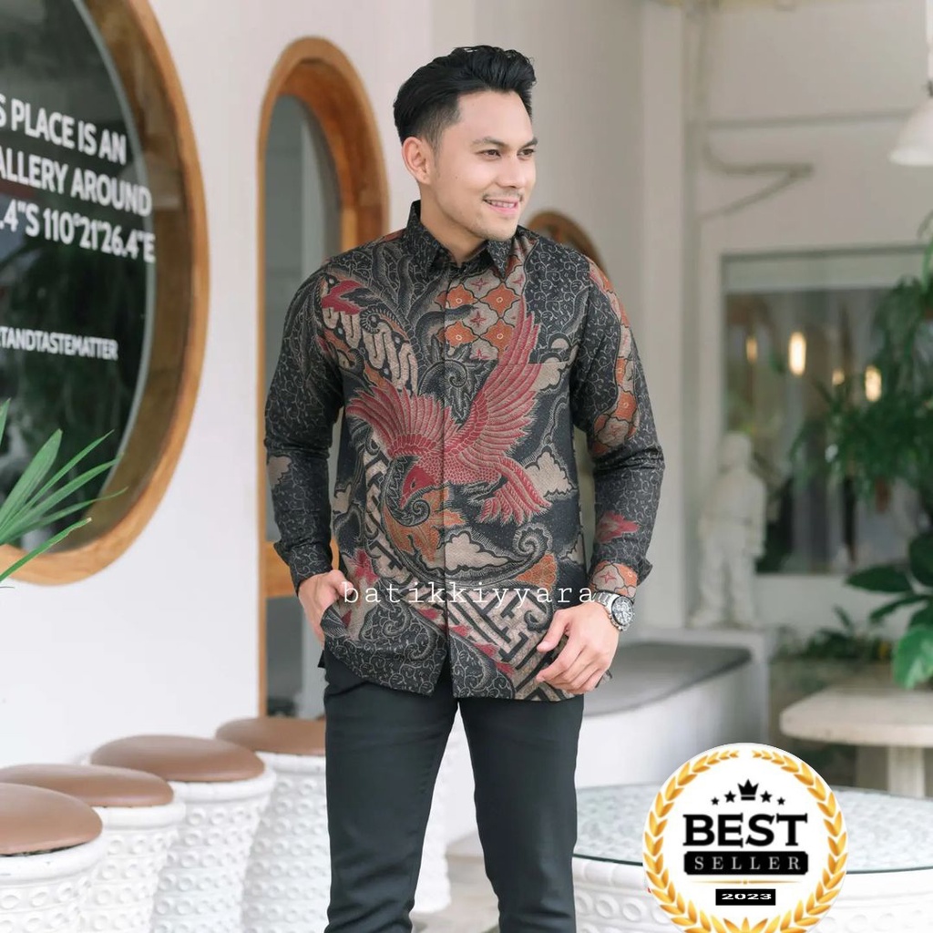 Batik Pria Lengan Panjang Bahan Dobby//Baju Batik Kualitas Premium Berpuring