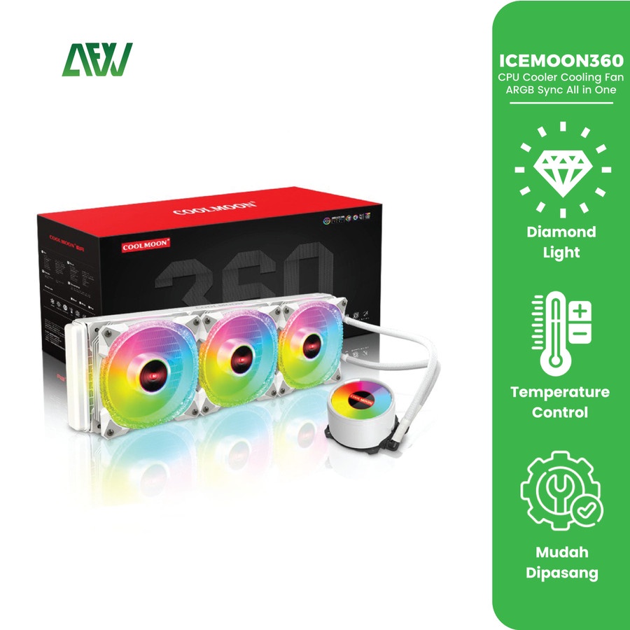 ICEMOON CPU Fan Cooling RGB / HSF Cooler RGB All in One