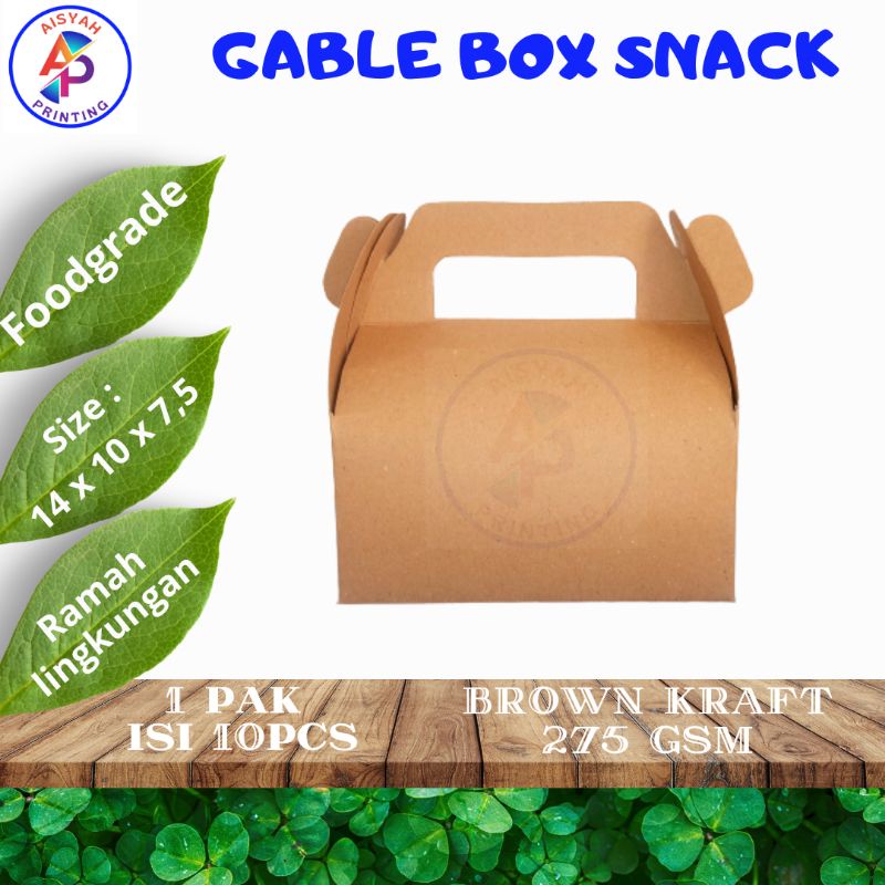 

Gable Box Hampers, Box Souvenir, Dus Snack Jinjing, Box kue , 14 x 10 x 7,5