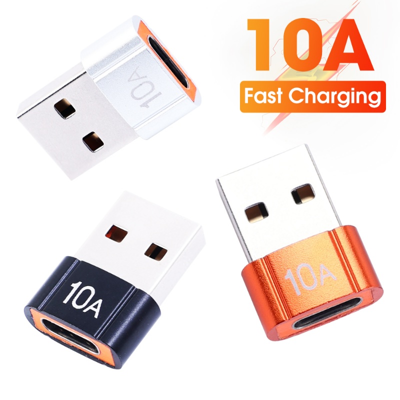 10a USB OTG Male To Type C Female Adapter Converter/Adaptor Transfer Data USB 3.0 Adaptor Pengisian Cepat Adaptor Kabel Charger Daya Kompatibel Dengan Laptop Macbook