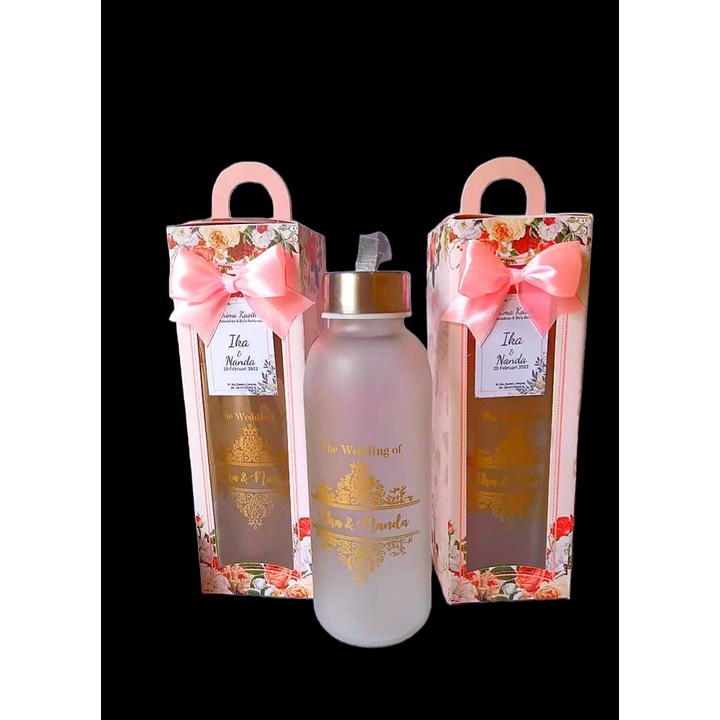 

Box souvenir botol 7x7x21 Ivory Peach Baru