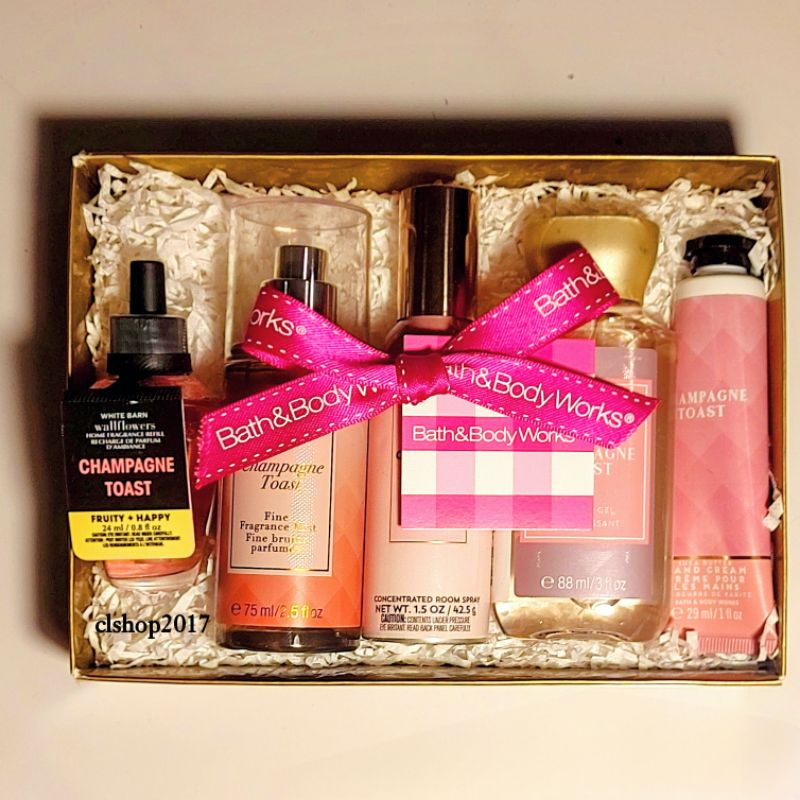 BBW CHAMPAGNE TOAST TRAVEL SIZE GIFT SET BATH &amp; BODY WORKS