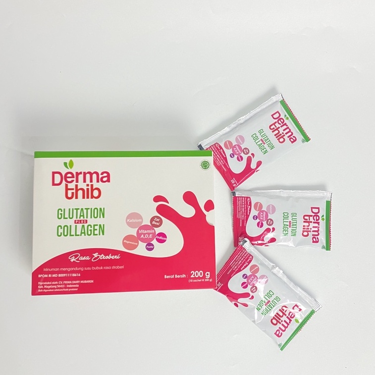 Dermathib Glutation Plus Collagen Minuman Serbuk Pemutih Tubuh Alami