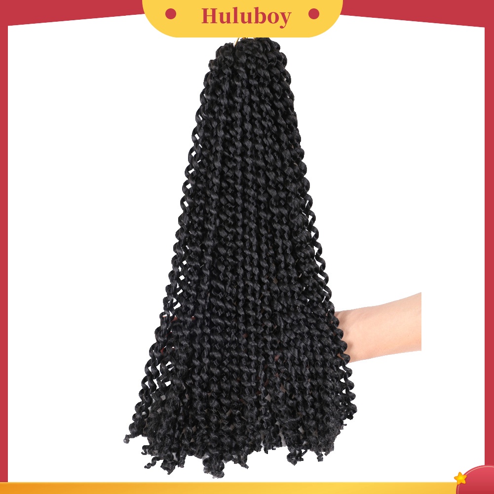 Rambut Palsu Ekstensi Model Kepang Keriting Gelombang Air Bahan Sintetis Ukuran 45cm