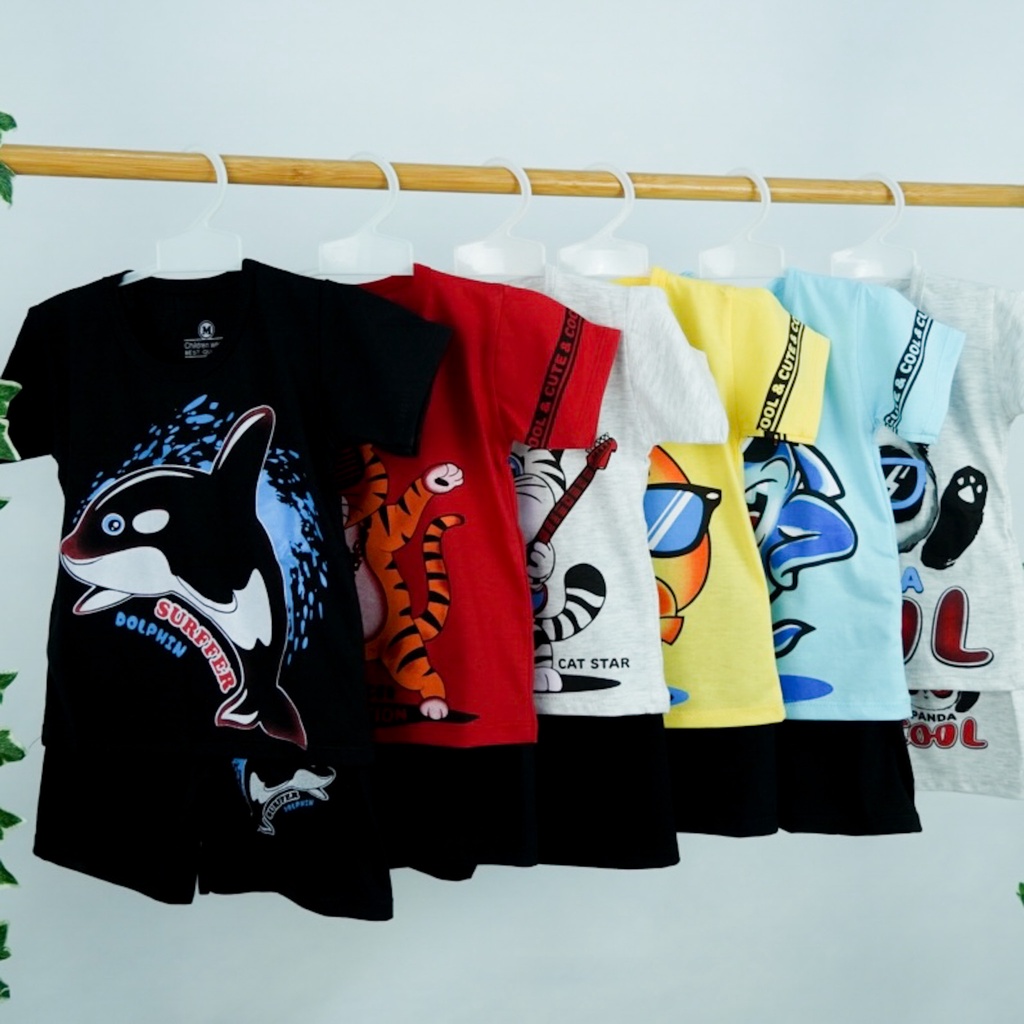 SETELAN KAOS ANAK UNISEX 1-8 TAHUN - ANIMAL COOL