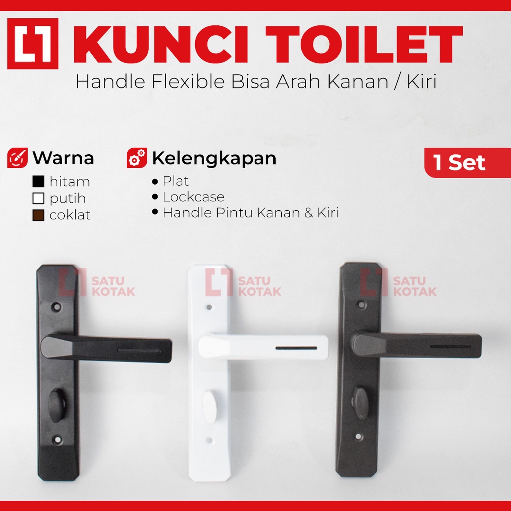 Handle Gagang Kunci Pintu Kamar Mandi Toilet 1 Set Warna - Weldom