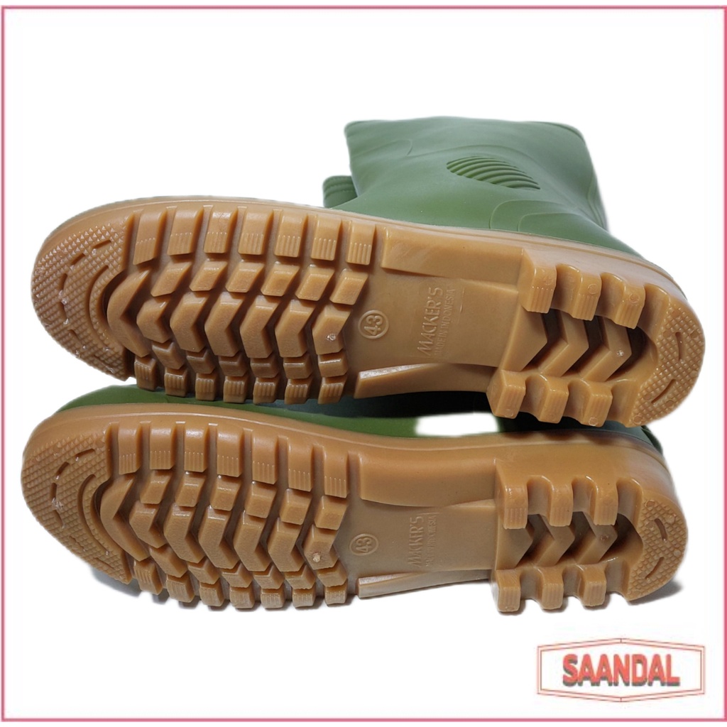 Sepatu Boot Safety Pertanian Perkebunan Lentur Mackers Hijau Kualtias Export Tinggi Anti Air (HARGA SATUAN)