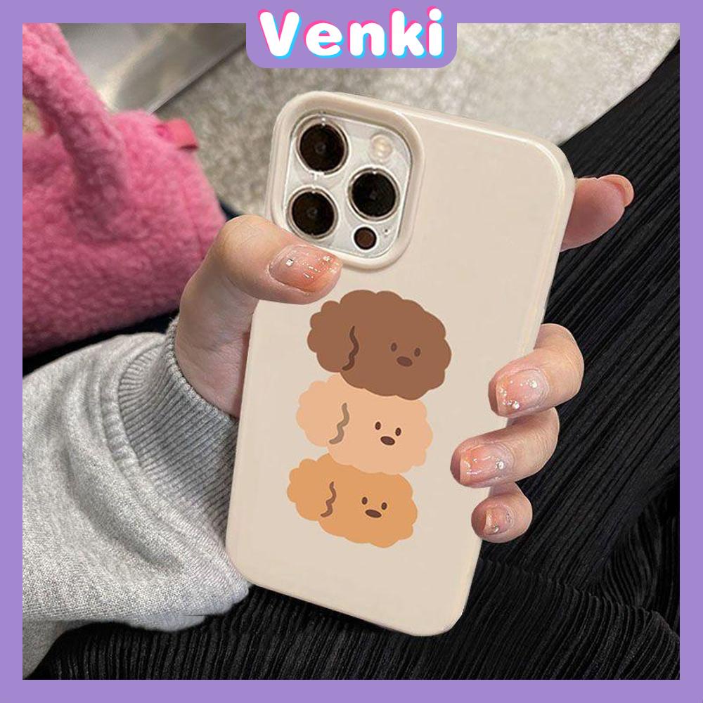 Case iPhone 14 Pro Max Soft TPU Candy Case Cute Curly Dogs Glossy Khaki Case Camera Protection Shockproof For iPhone 13 12 11 Plus Pro Max 7 Plus X XR