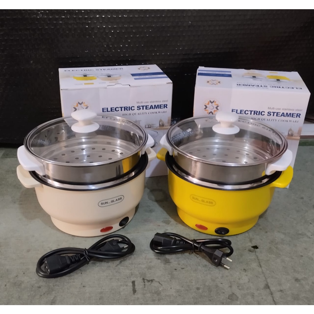 [KJO] PANCI LISTRIK SUN GLASS / Panci Listrik Kukus Plastik serbaguna Kenzjayaolshop