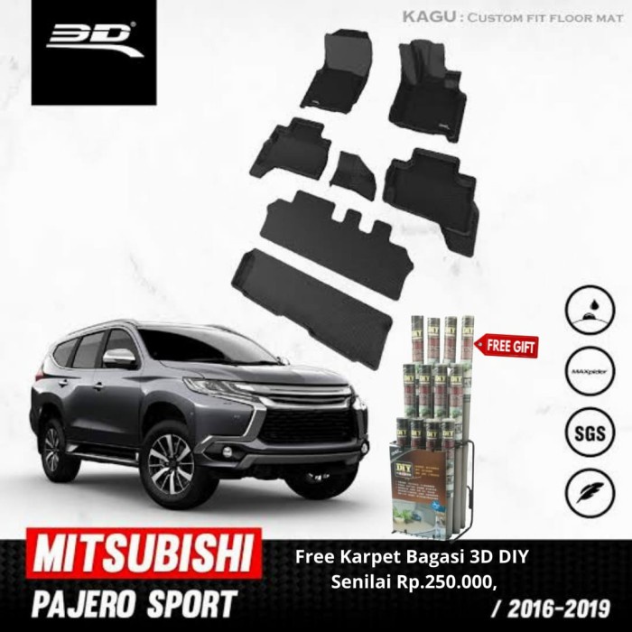 Karpet Mobil 3D KAGUMAT MITSUBISHI PAJERO Sport 2016-2020