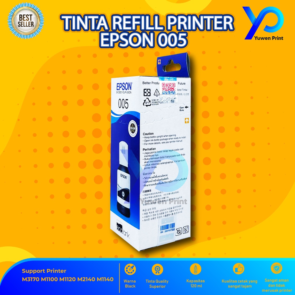 Tinta Epson 005 For Printer M3170 M1100 M1120 M2140 M1140 Warehouse Sale