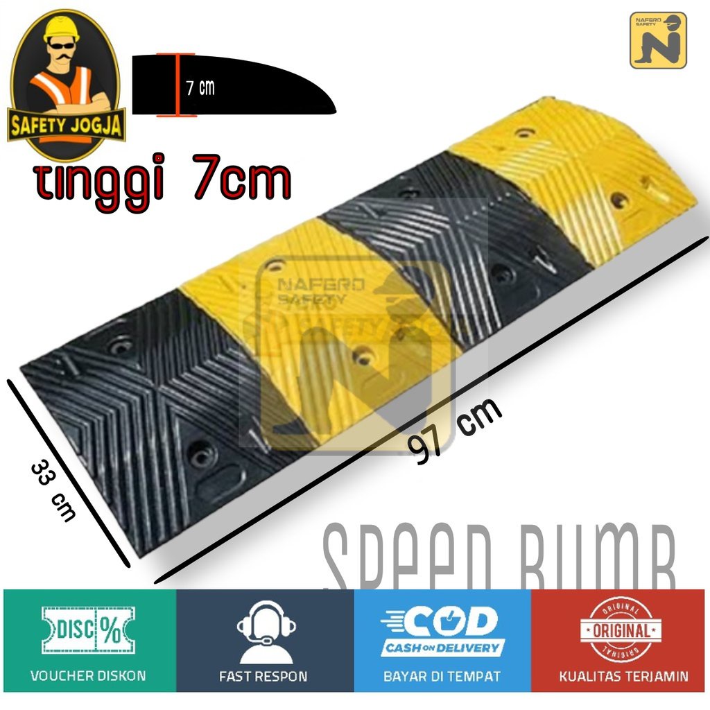 Speed Bump Rubber Polisi Tidur Karet 1 Meter TINGGI ketebalan 7CM