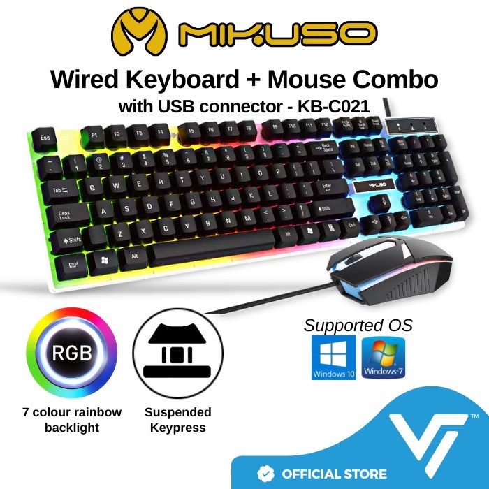 Keyboard Mouse Gaming RGB Mikuso KB-C021