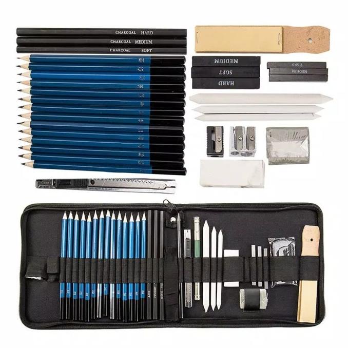 

Sketching 40 Pcs Pencil Set Drawing Kit Tools Pensil Gambar Sketsa Art