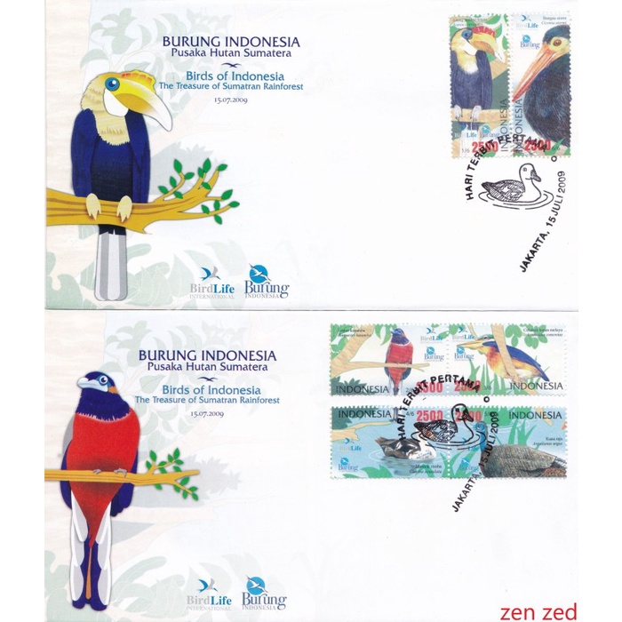 

A344 Perangko Indonesia FDC 2009 Burung Indonesia 2 Pcs