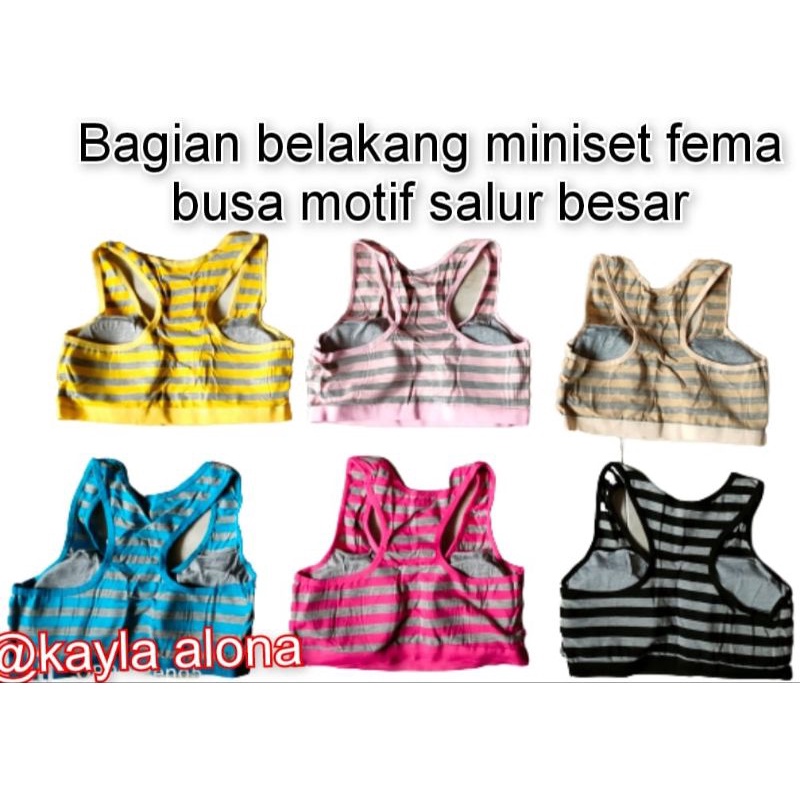MINISET ANAK Motif SALUR &quot; FEMA &quot; ( ada BUSA )