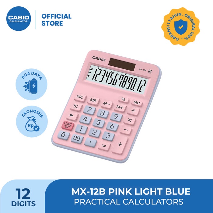 

TERBATAS CASIO MX-12B-PKLB - Kalkulator Toko/Dagang - Standard - 12 digit