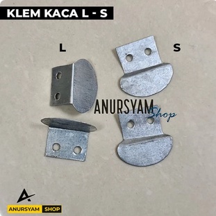 Klem Sudut Kaca Meja L S Tanpa Skrup / Klem Kaca Meja - L